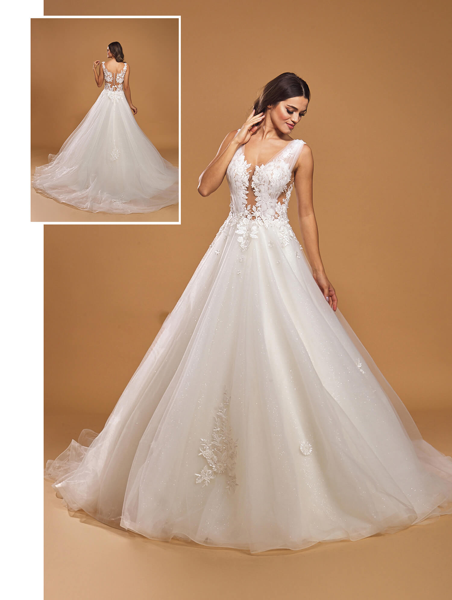 A-Cut Puffy Tulle Wedding Dress Model