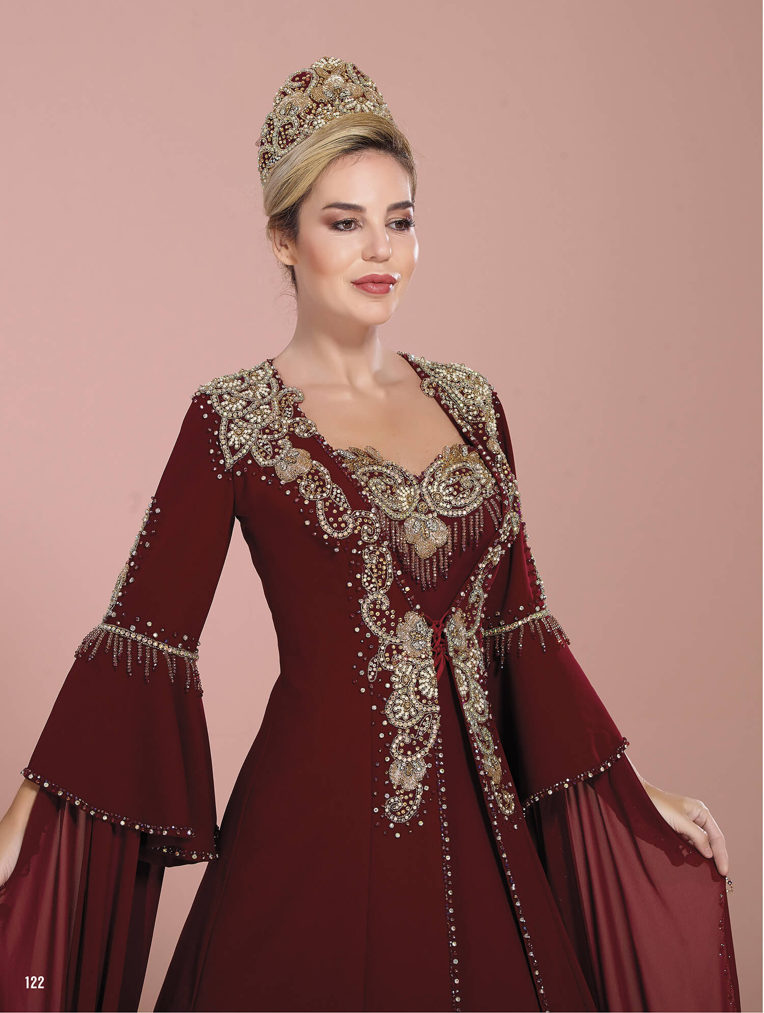 Stone Embroidered Traditional Henna Dress Model