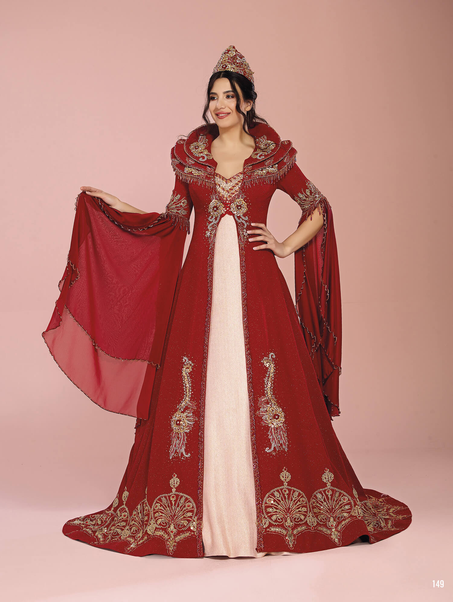 Red Kaftan Henna Night Dress