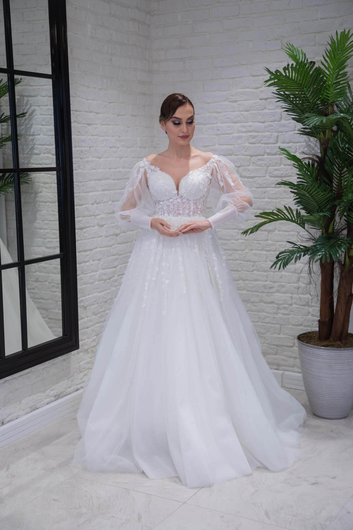 Bohemian Sleeve Lace Embroidery Helen Wedding Dress