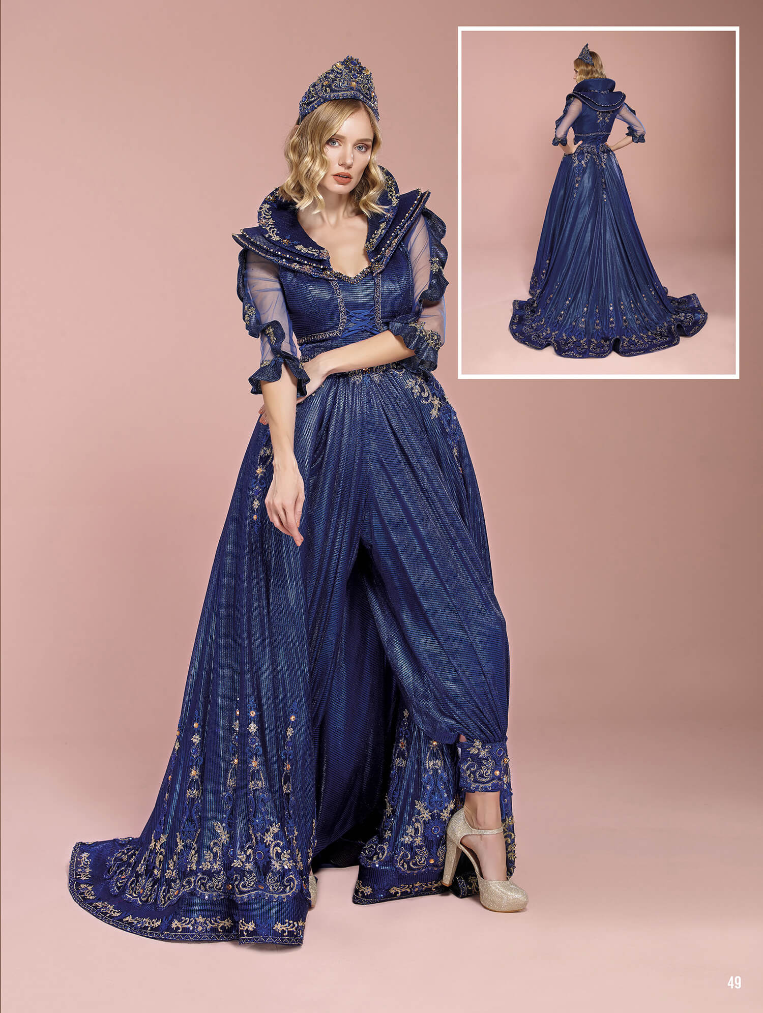 Salwar Navy Blue Kaftan Henna Dress